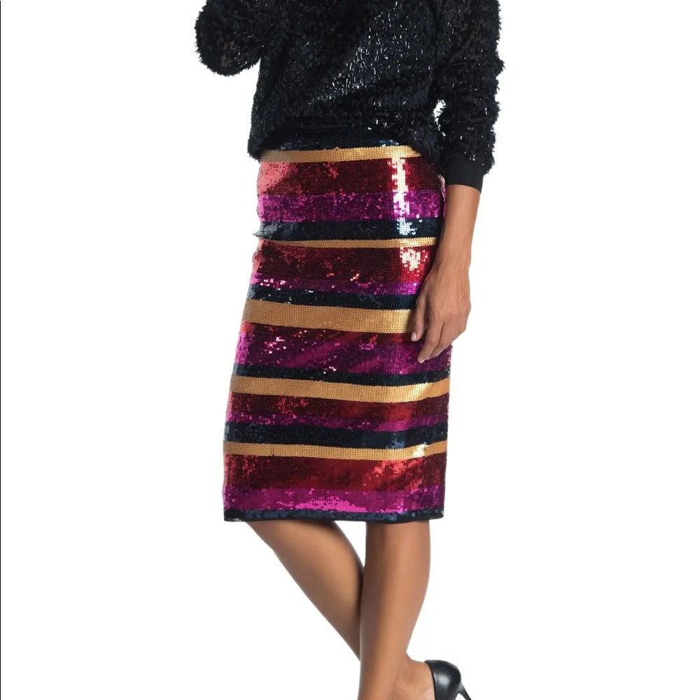 Trina Turk Cava Striped Sequin Skirt